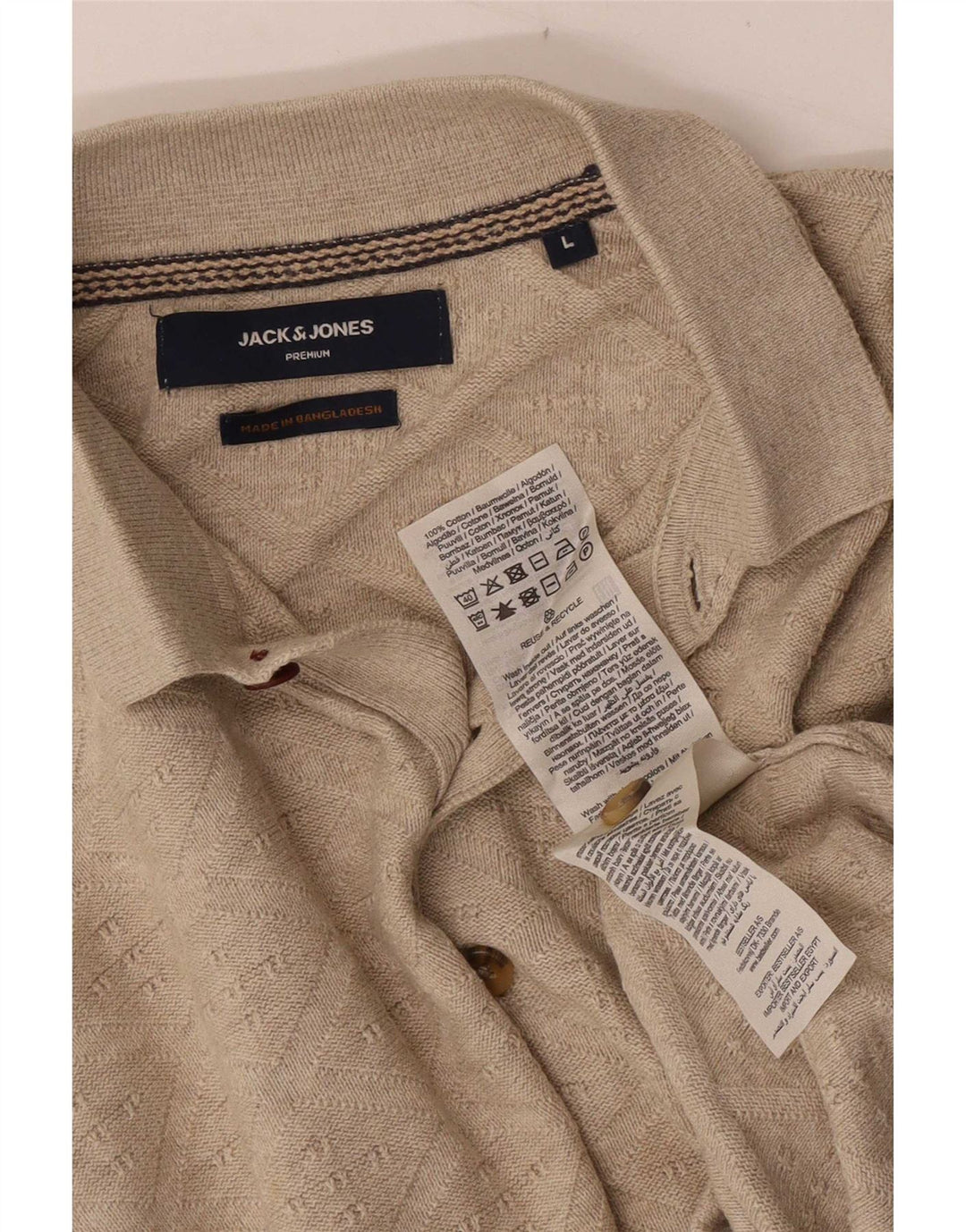 Jack & Jones herre poloskjorte stor beige bomuld