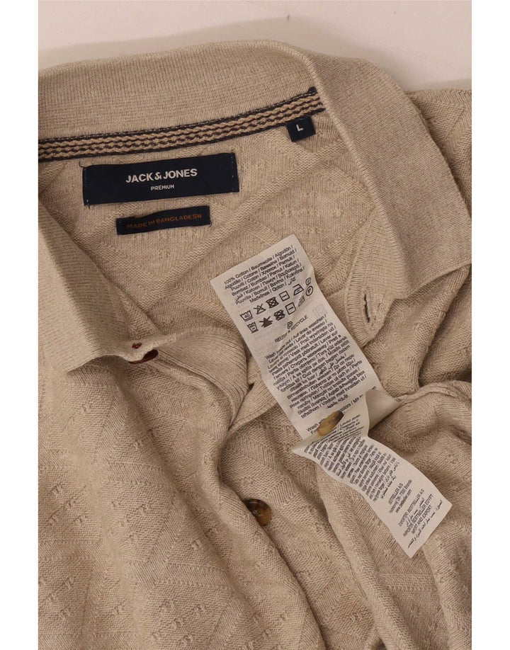 Jack & Jones herre poloskjorte stor beige bomuld