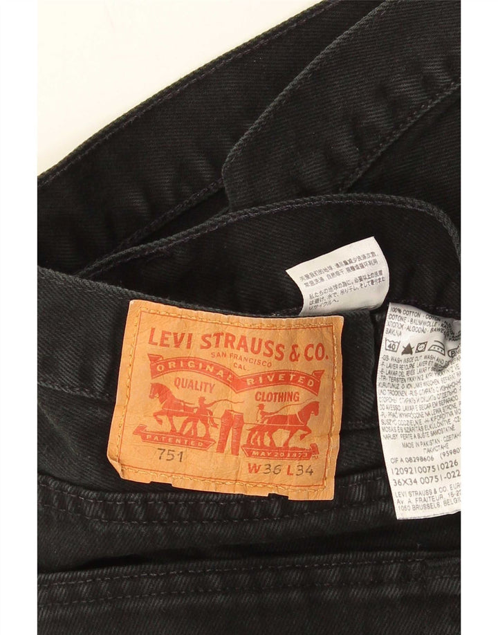 Levi's Herre 751 lige jeans W36 L34 sort bomuld