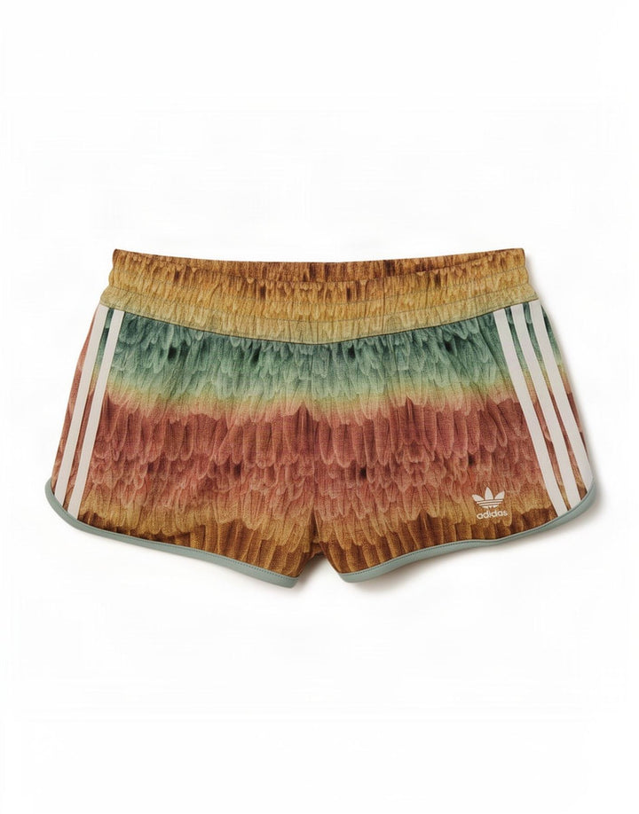 Adidas Dame Abstrakt Mønster Sport Shorts UK 10 Small Multicolored