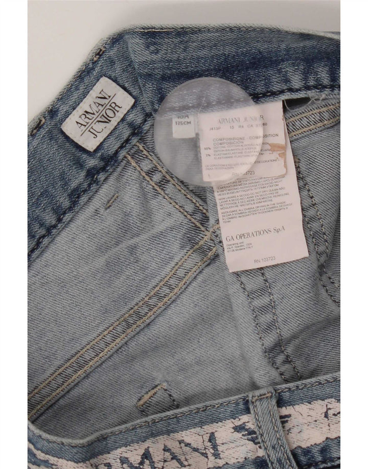 Armani Boys Denim Shorts 15-16 år W34 Blå Bomuld