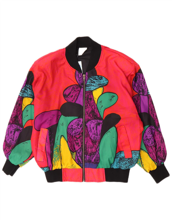 Vintage Womens Abstract Pattern Bomber Jacket IT 46 Large Multicoloured