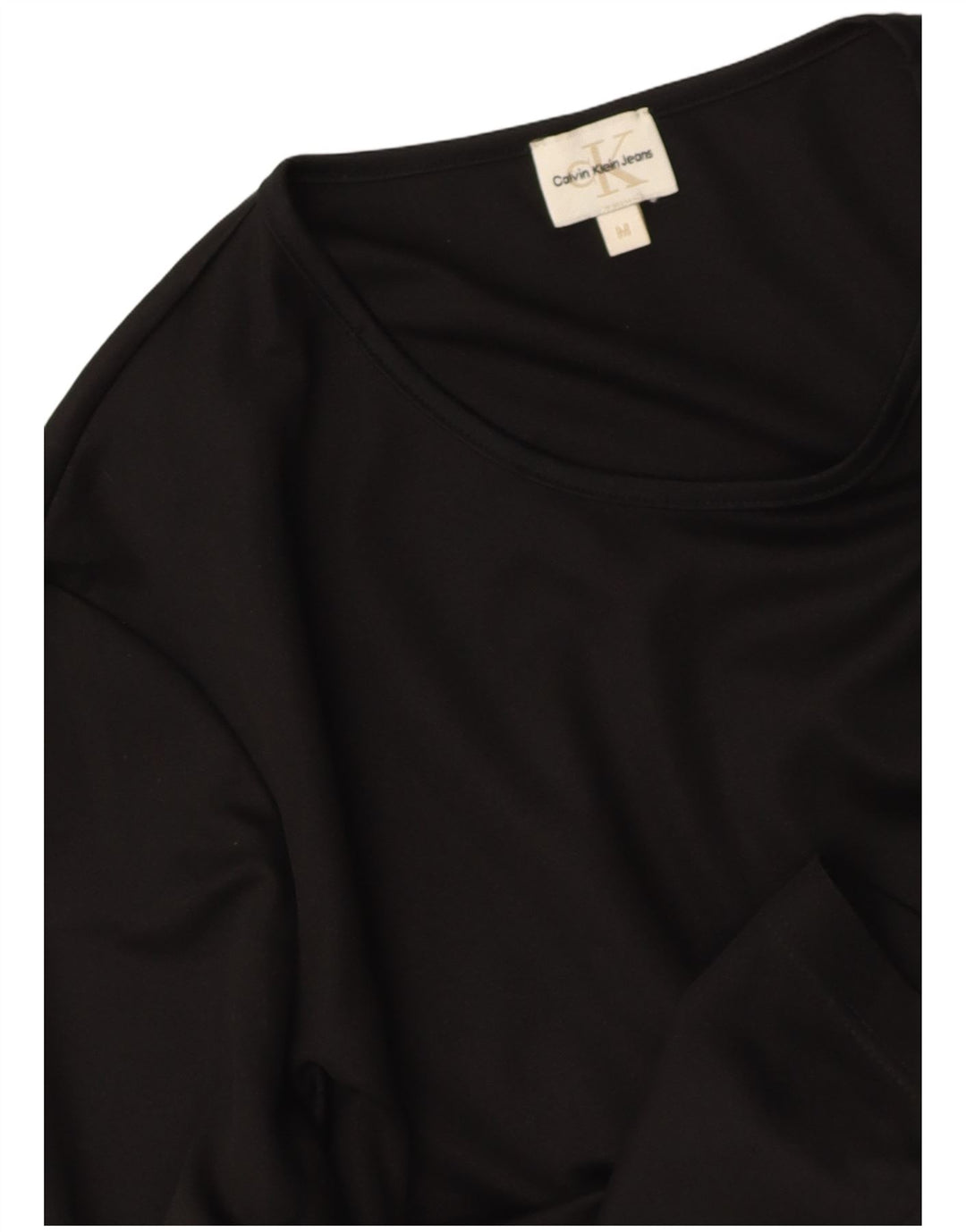 CALVIN KLEIN Womens Crop Top UK 12 Medium Black