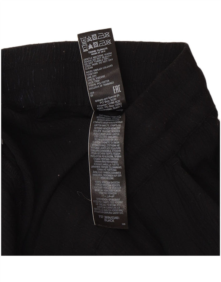Marks & Spencer Kvinder Casual Shorts UK 16 Large W38 Black Viscose