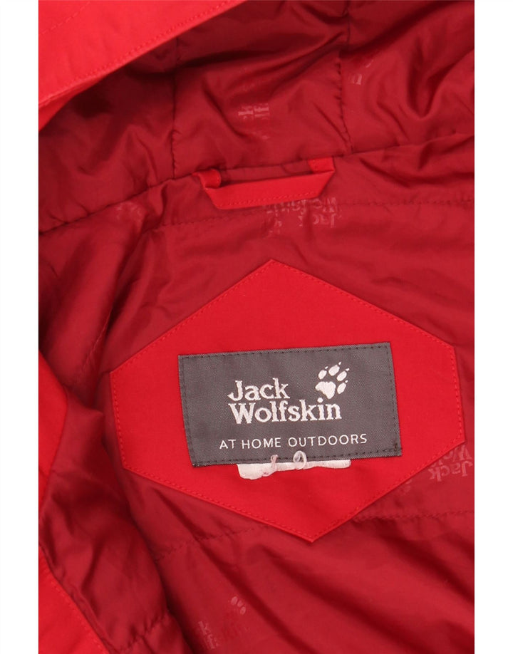 JACK WOLFSKIN Womens Hooded Windbreaker Jacket UK 18 XL Red Polyester Vintage Jack Wolfskin and Second-Hand Jack Wolfskin from Messina Hembry 