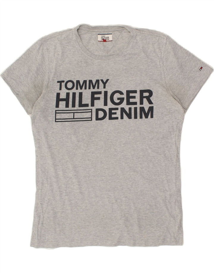 TOMMY HILFIGER Mens Graphic T-Shirt Top Medium Grey Vintage Tommy Hilfiger and Second-Hand Tommy Hilfiger from Messina Hembry 