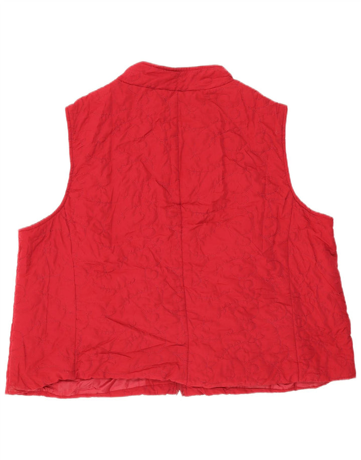 Marks & Spencer Womens Autograph Gilet UK 26 5XL Red Floral Polyester