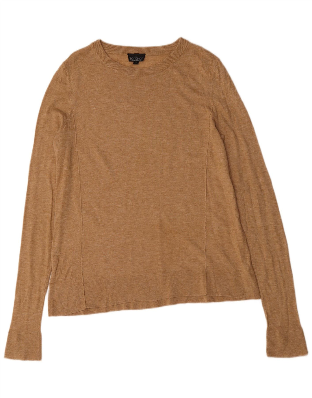 Topshop Dame Oversized Top Langærmet UK 10 Small Beige