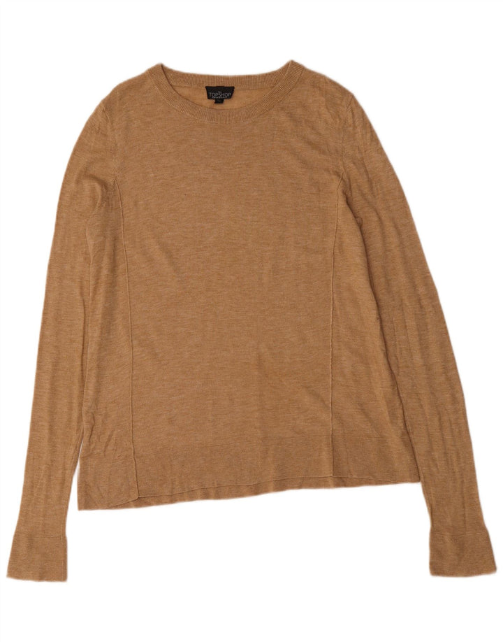 Topshop Dame Oversized Top Langærmet UK 10 Small Beige