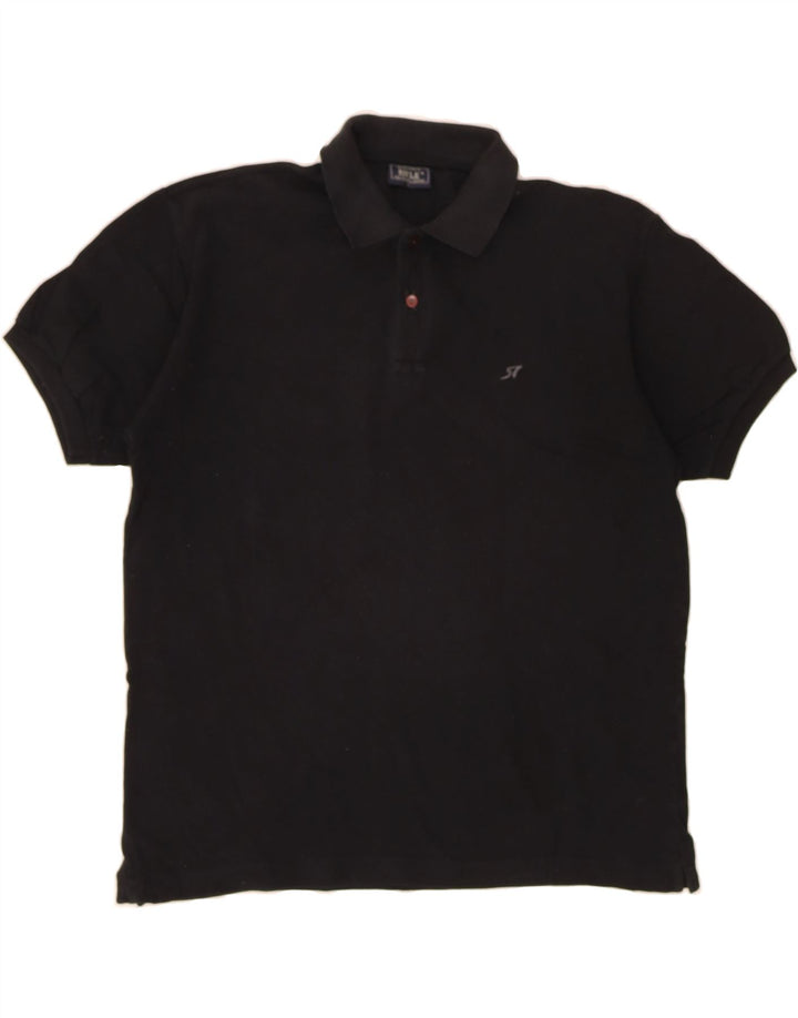 RIFLE Mens Polo Shirt Large Black Cotton Vintage Rifle and Second-Hand Rifle from Messina Hembry 
