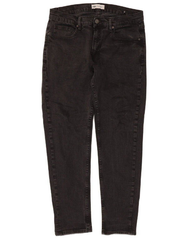 Zara Mens Slim Jeans EU 46 XL W36 L30 Black Cotton