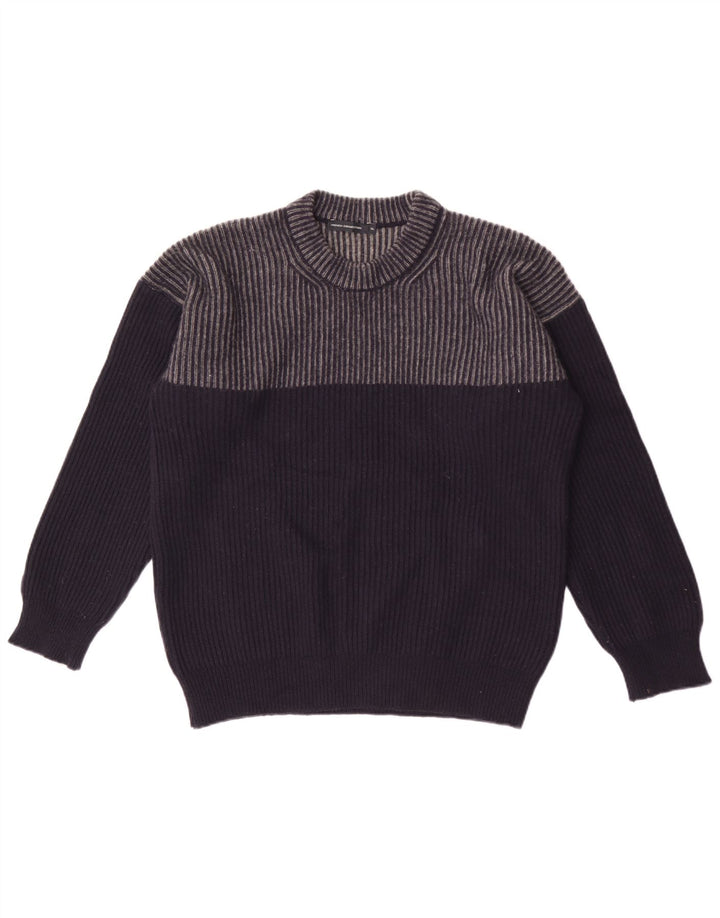 French Connection Herre rund hals sweater XL marineblå stribet uld