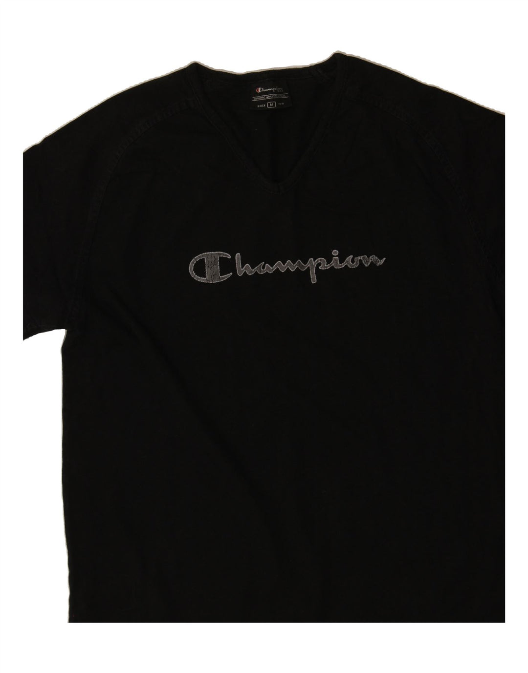 CHAMPION Womens Graphic T-Shirt Top UK 12 Medium Black Cotton Vintage Champion and Second-Hand Champion from Messina Hembry 