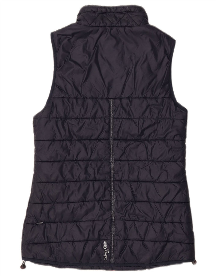 Calvin Klein Dame Gilet UK 10 Small Navy Blue Nylon