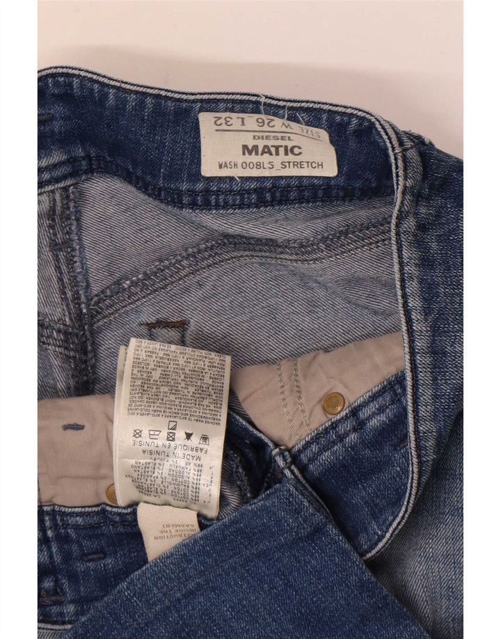 Diesel Dame Matic Slim Jeans W26 L28 Blå Bomuld