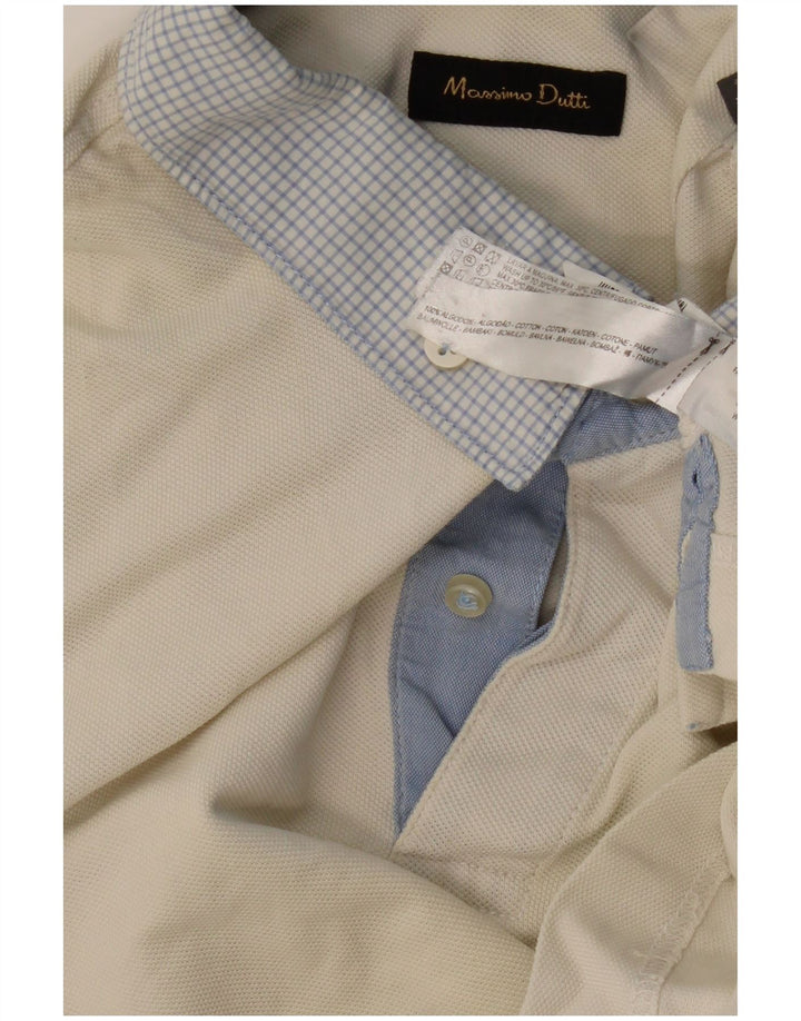MASSIMO DUTTI Herre poloshirt Large Off White Bomuld