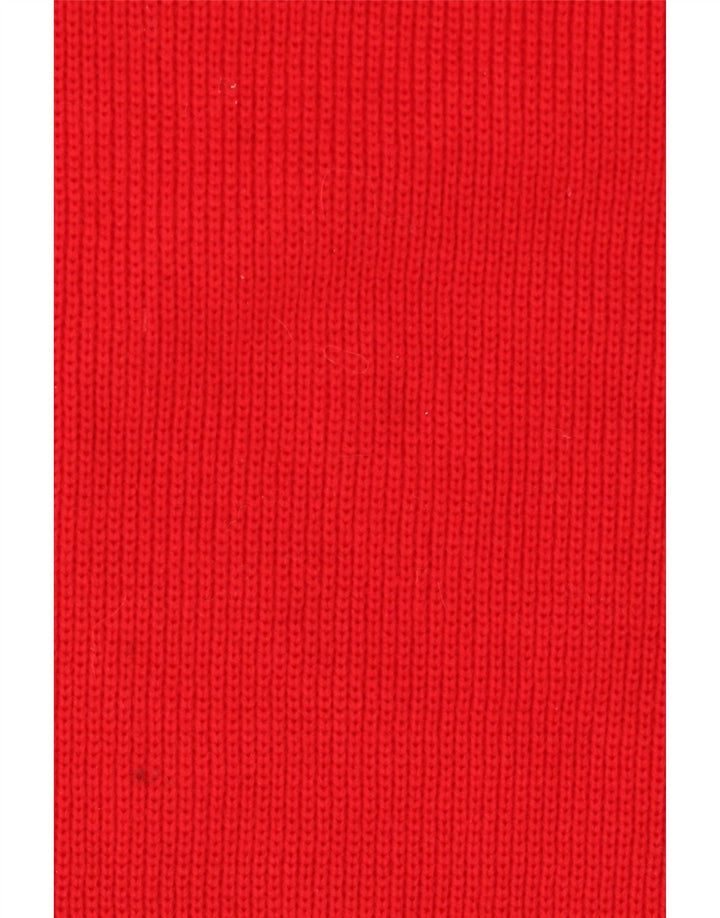 Vintage Herre Boat Neck Jumper Sweater Medium Rød