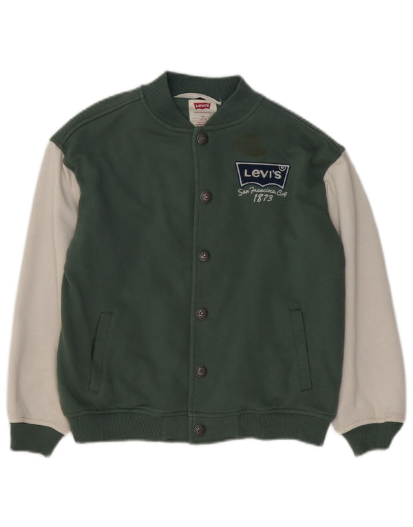 Levi's Boys Grafisk Varsity-jakke 7-8 år Grøn Colourblock Bomuld
