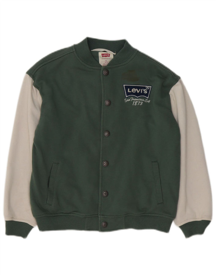 Levi's Boys Grafisk Varsity-jakke 7-8 år Grøn Colourblock Bomuld