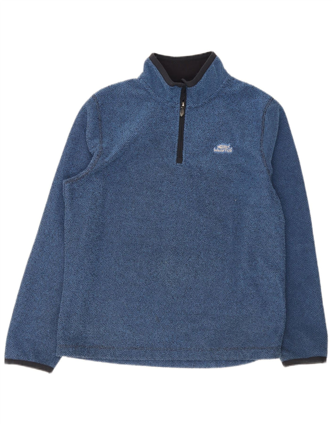 Weird Fish Herre Zip Neck Fleece Jumper Stor Blå Polyester
