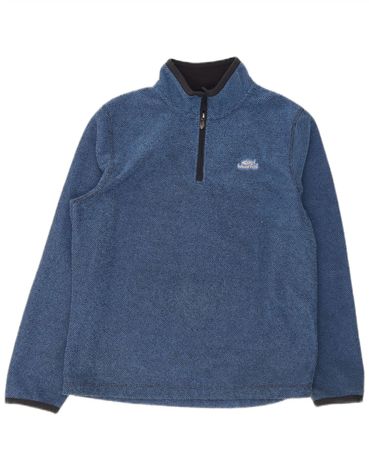 Weird Fish Herre Zip Neck Fleece Jumper Stor Blå Polyester