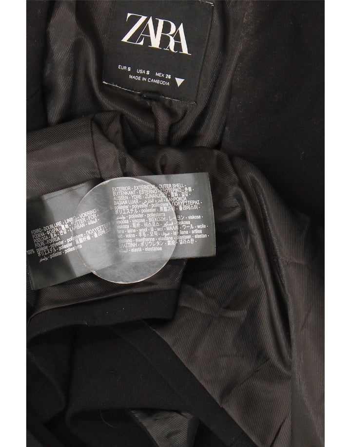 Zara Dame 1 Knap Oversized Blazer Jacket UK 10 Small Black Polyester
