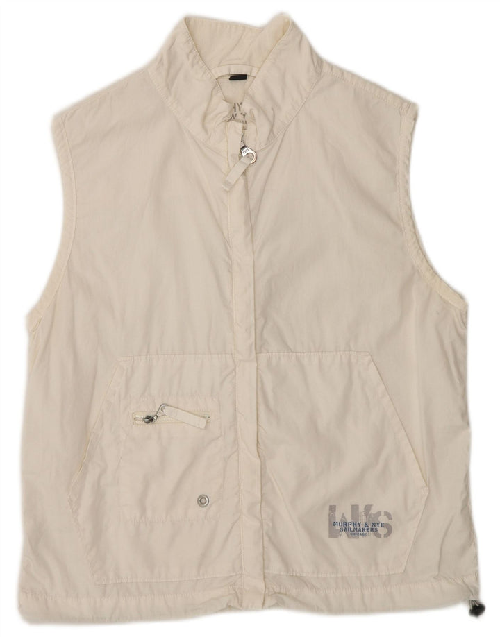 Murphy & Nye Womens Gilet UK 14 Medium White Bomuld