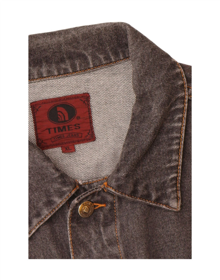 TIMES Denimjakke til mænd UK 42 XL Grå bomuld