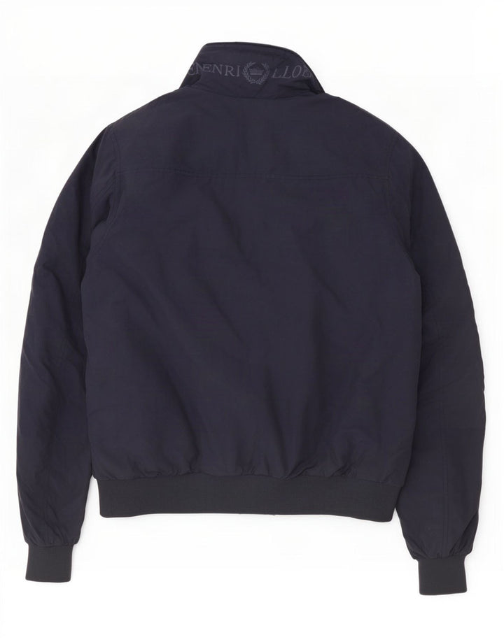 Henri Lloyd Herre Graphic Bomber Jacket UK 40 Large Navy Blue Nylon