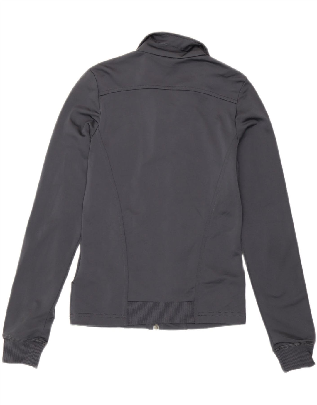 Adidas Womens Regular Fit Tracksuit Top Jacket UK 8 Small Grey Polyester