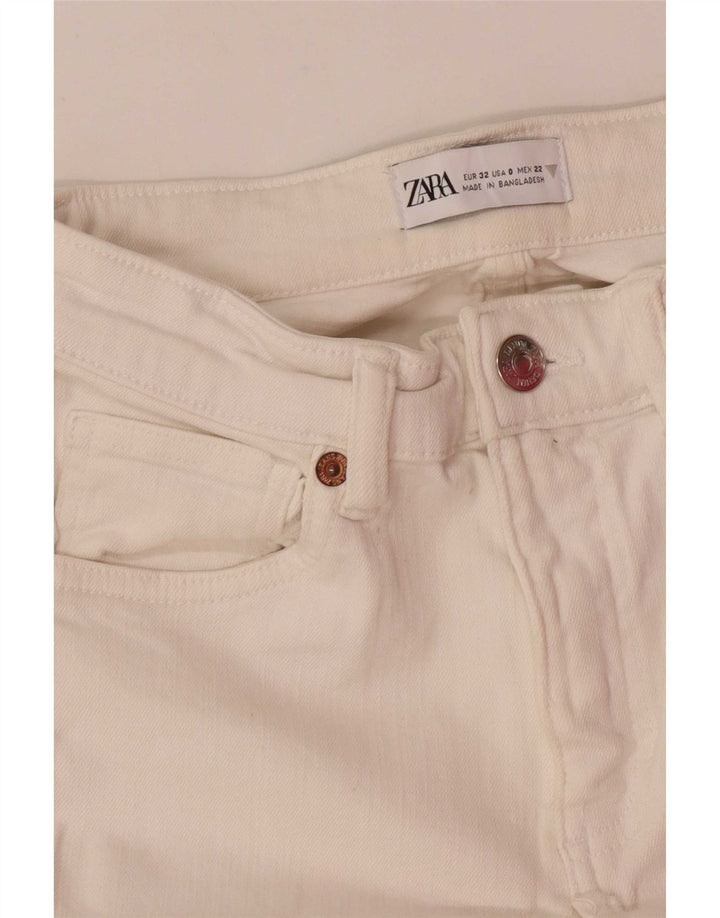 Zara Dame Flared Jeans EU 32 2XS W22 L26 Hvid