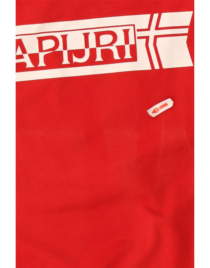 Napapijri Herre grafisk T-shirt Top Medium Rød Bomuld