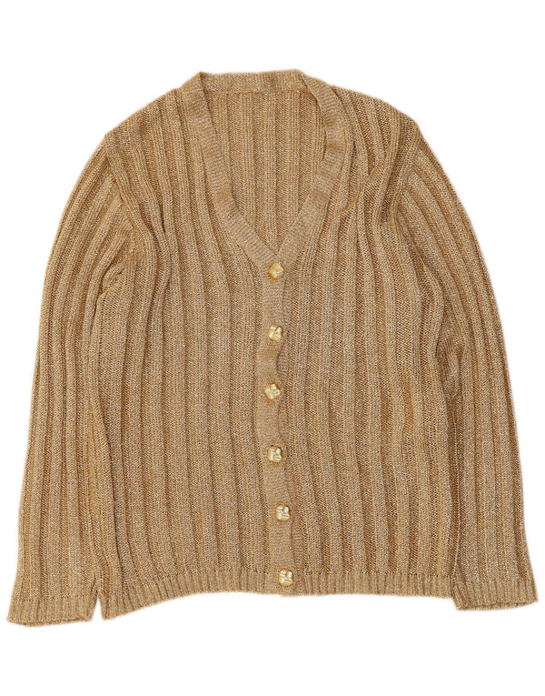 Vintage dame cardigan sweater UK 16 Large Gold