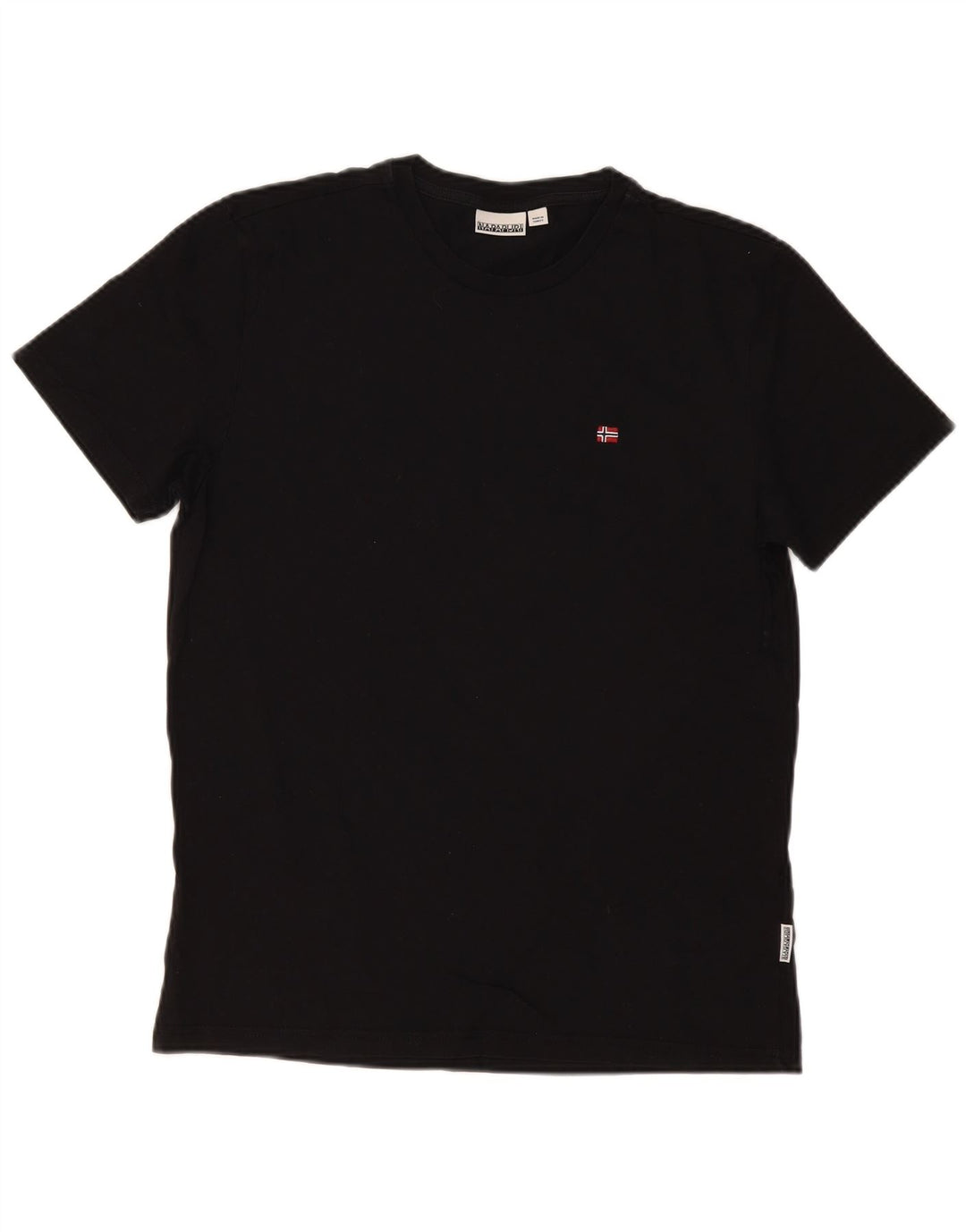 Napapijri Herre T-Shirt Top Medium Sort Bomuld