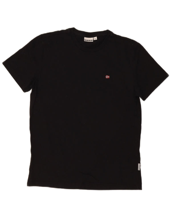 Napapijri Herre T-Shirt Top Medium Sort Bomuld