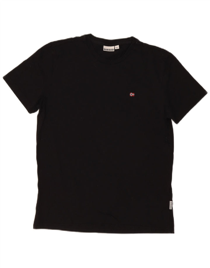 Napapijri Herre T-Shirt Top Medium Sort Bomuld