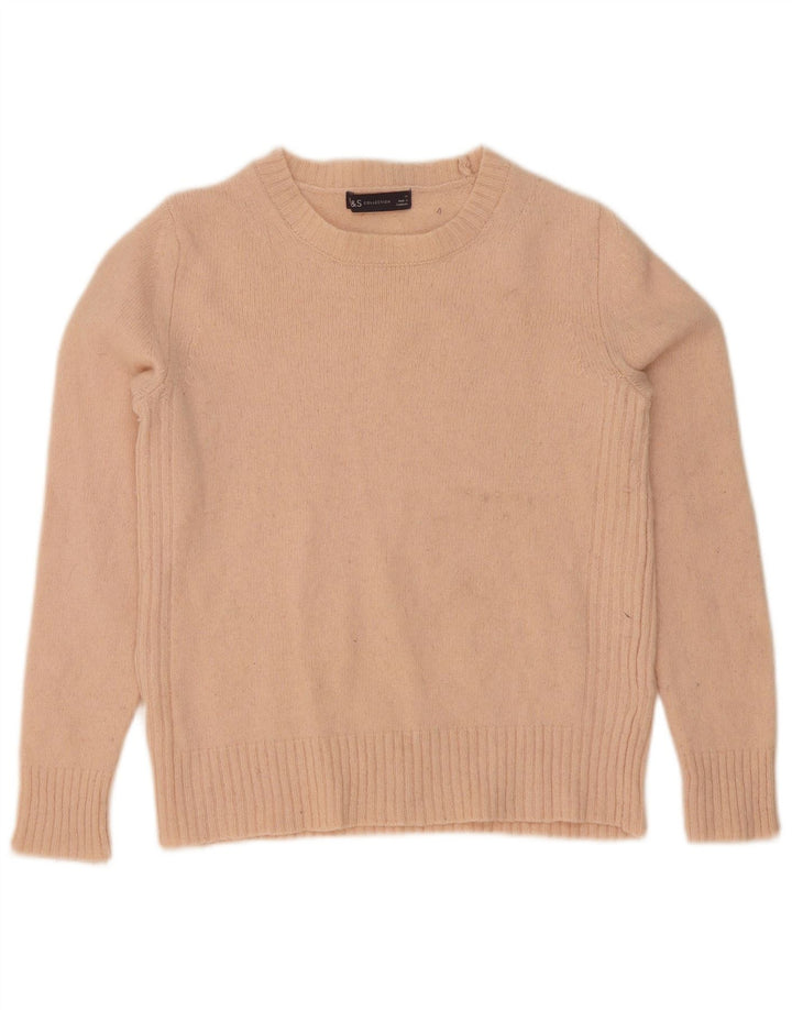 Marks & Spencer Dame Boat Neck Jumper Sweater UK 10 Small Pink