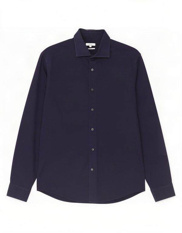 Reiss Mens Slim Fit Shirt XL Navy Blue