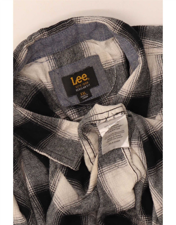 Lee Herre Regular Fit Flanellskjorte 2XL sort ternet bomuld