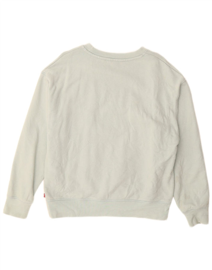 Levi's Dame grafisk sweatshirt Jumper UK 14 Medium turkis bomuld