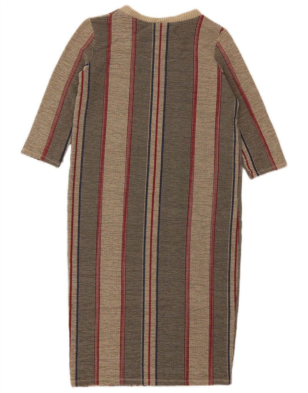 ZARA Womens 3/4 Sleeve Basic Dress UK 10 Small Grey Striped