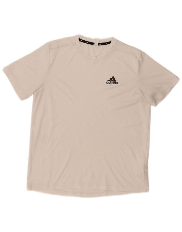 Adidas Herre Aeroready T-Shirt Top Medium White Polyester