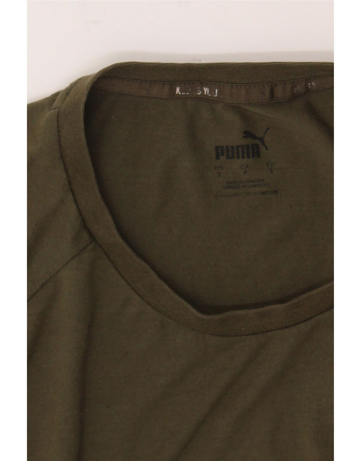 PUMA Mens T-Shirt Top Small Khaki Vintage Puma and Second-Hand Puma from Messina Hembry 