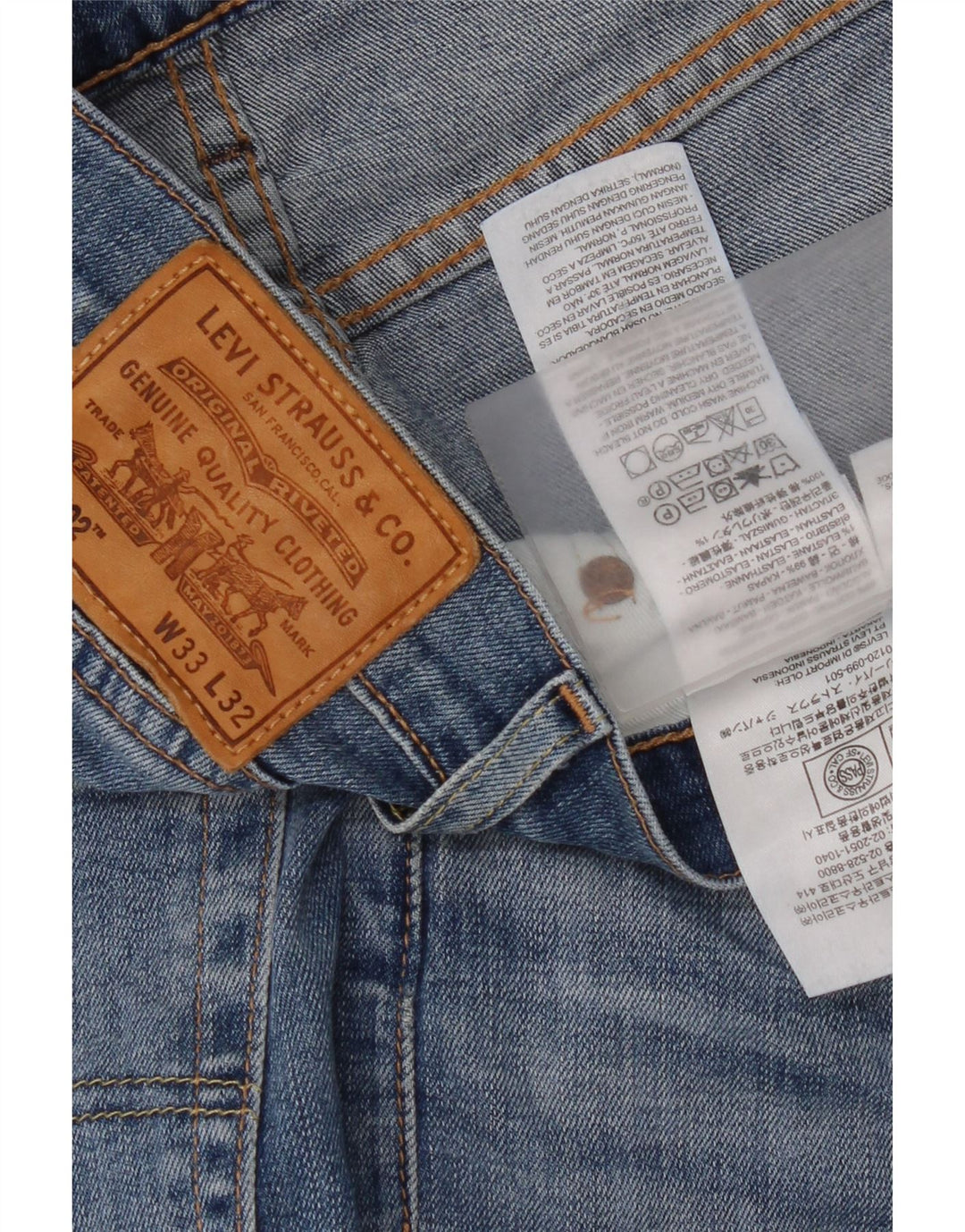 Levi's Herre 502 tilspidsede jeans W33 L26 blå bomuld