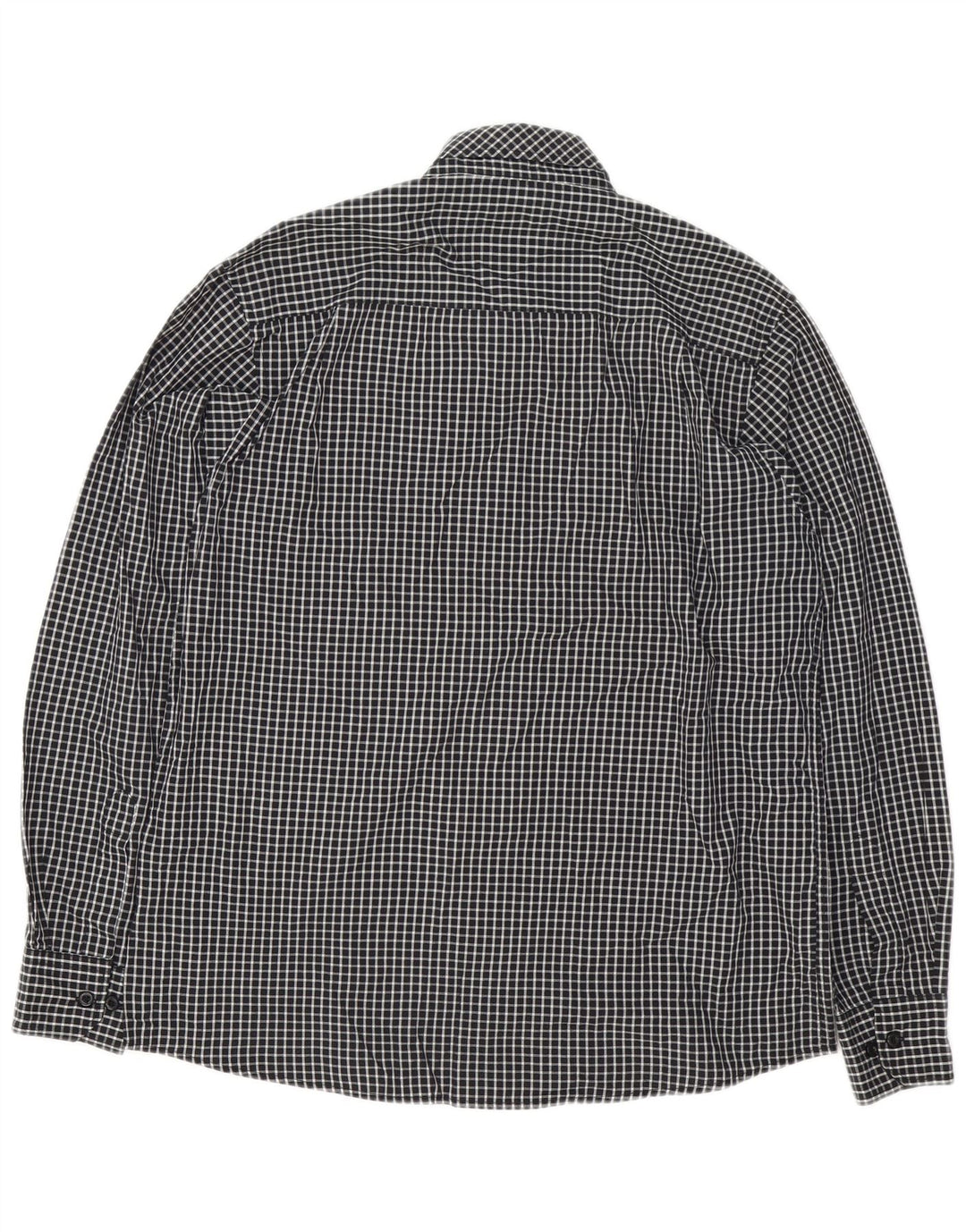 PIERRE CARDIN Herre Regular Fit skjorte Stor sort Gingham Polyester