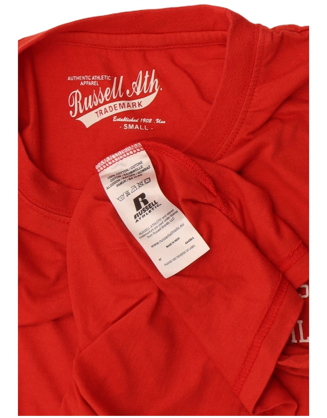 Russell Athletic Herre grafisk T-shirt top lille rød bomuld