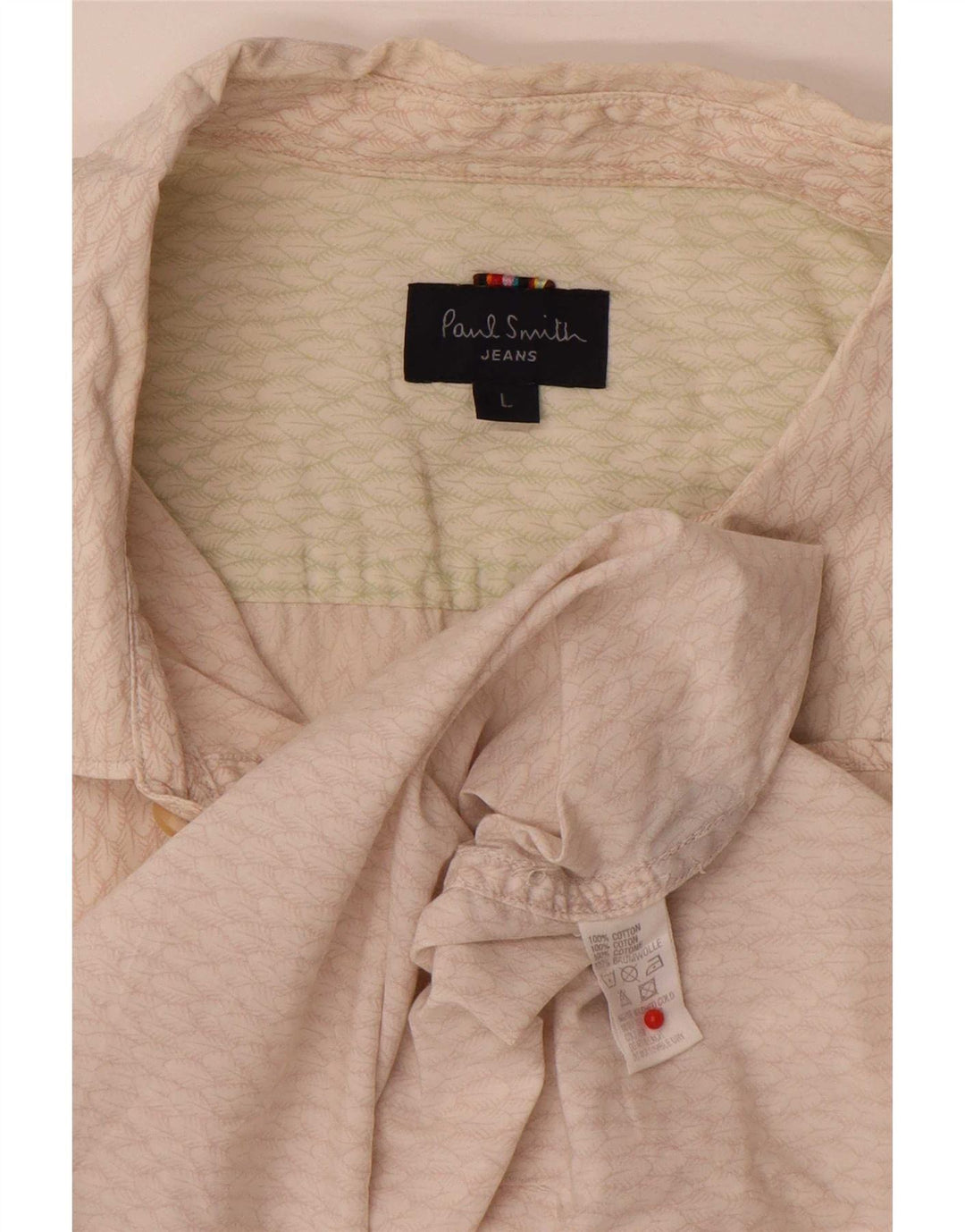 Paul Smith herreskjorte stor beige bomuld