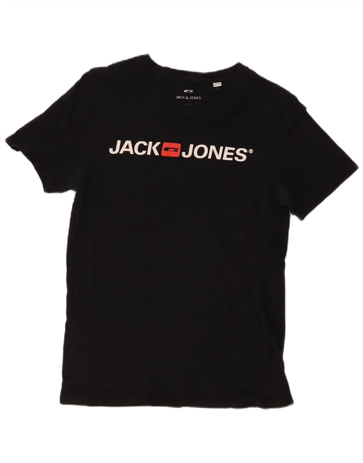 Jack & Jones Herre grafisk T-shirt Top Medium Sort Bomuld
