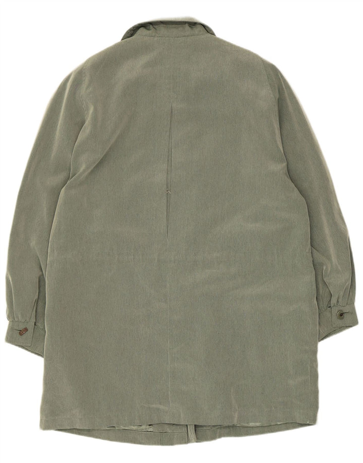 Vintage overfrakke til kvinder UK 14 Stor grøn polyester