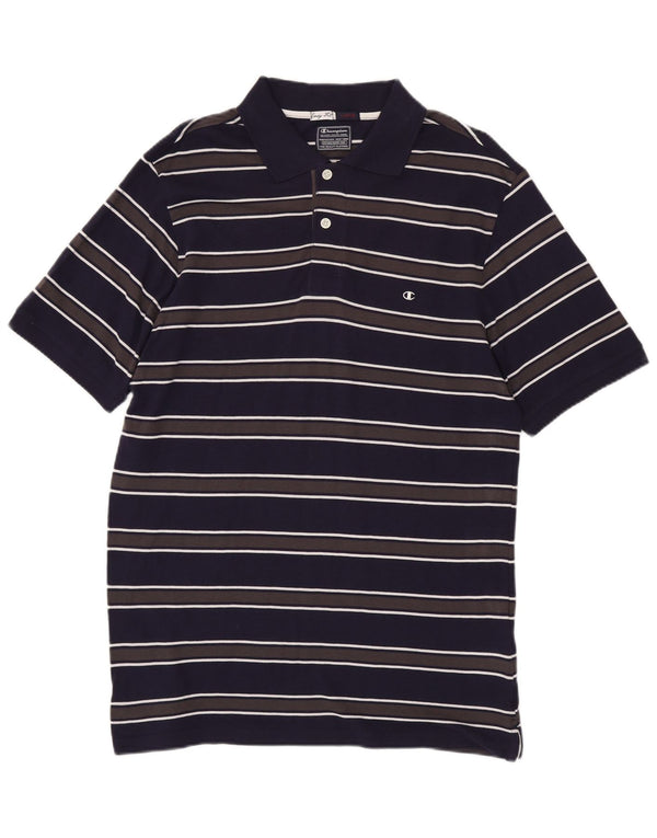 Champion Herre Easy Fit Polo Shirt Stor marineblå stribet bomuld